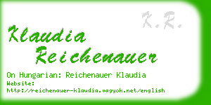 klaudia reichenauer business card